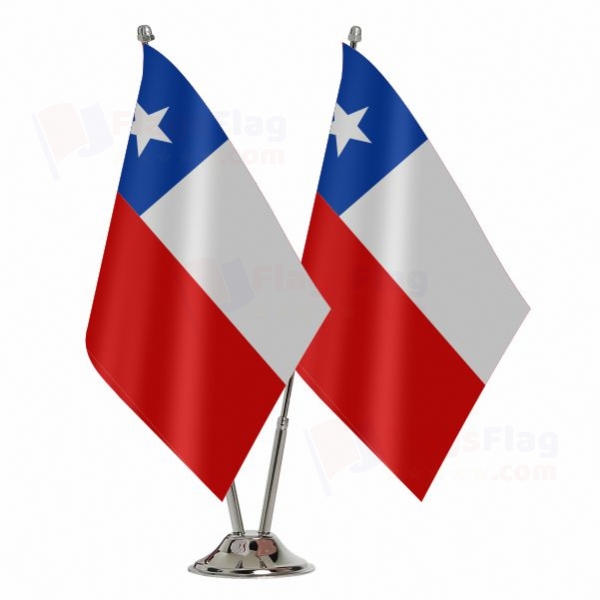 Chile 2 Table Flags
