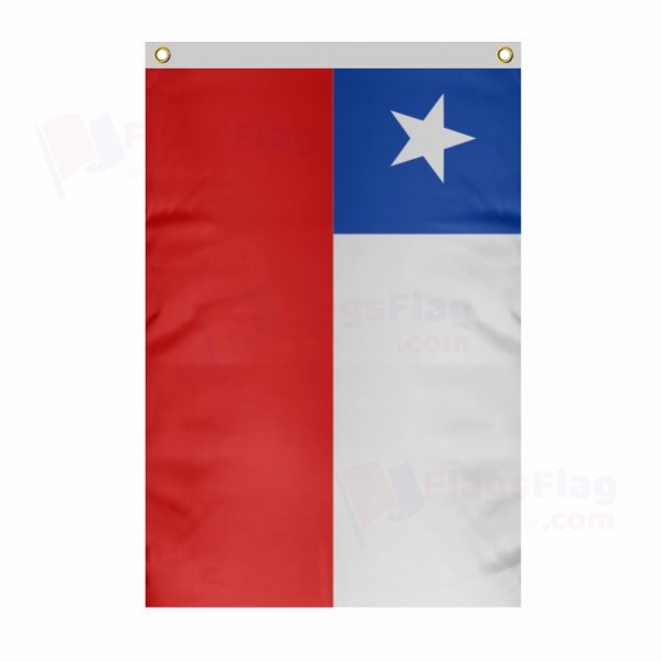 Chile Large Size Flag Hanging on Building