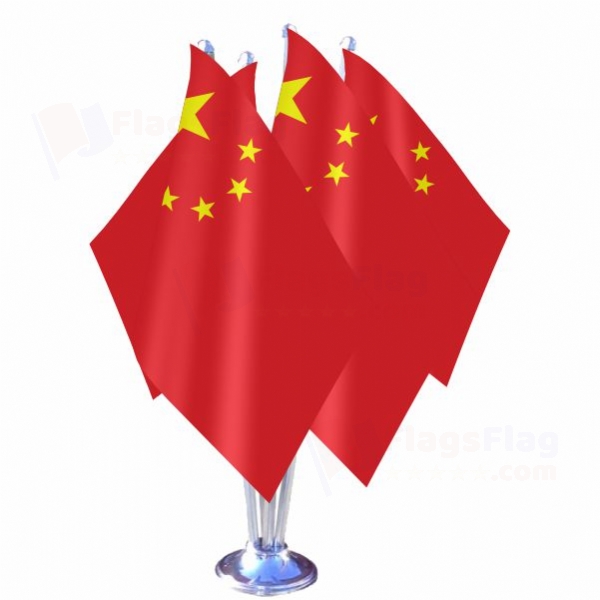 China Quadruple Table Flag