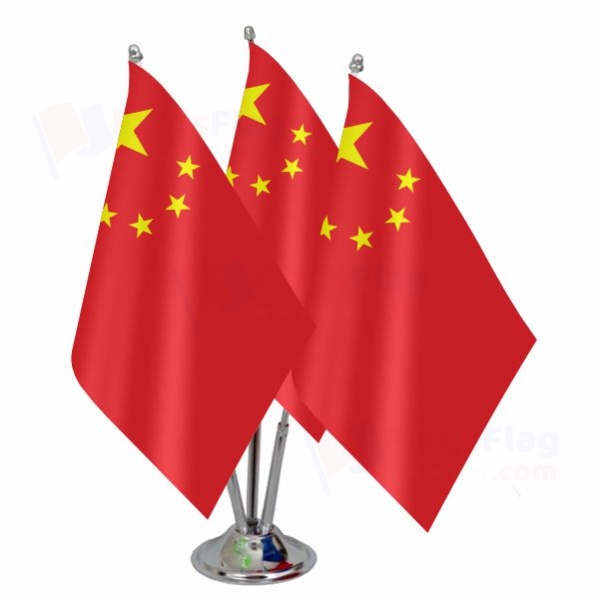 China Triple Table Flag