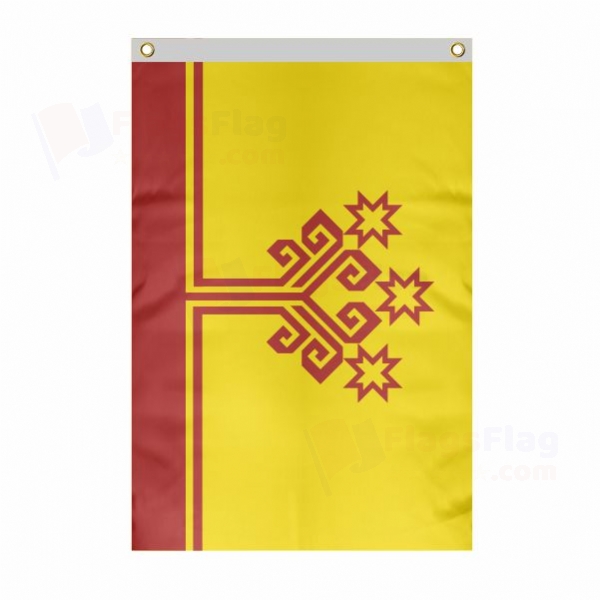 Chuvashia Large Size Flag Hanging on Building