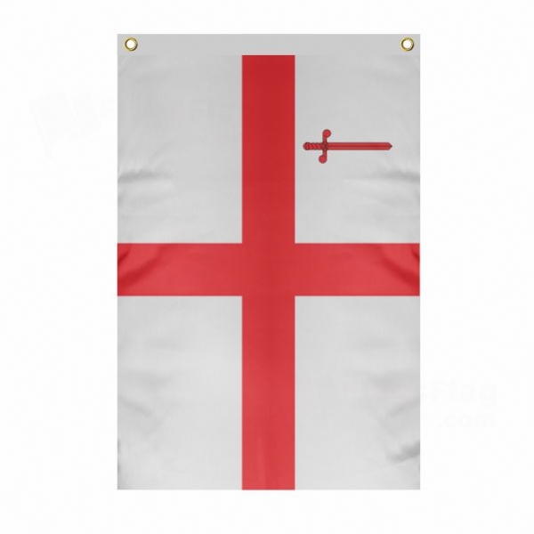 City Of London Large Size Flag Hanging on Building
