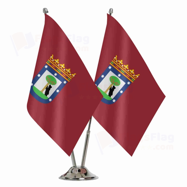 City Of Madrid 2 Table Flags