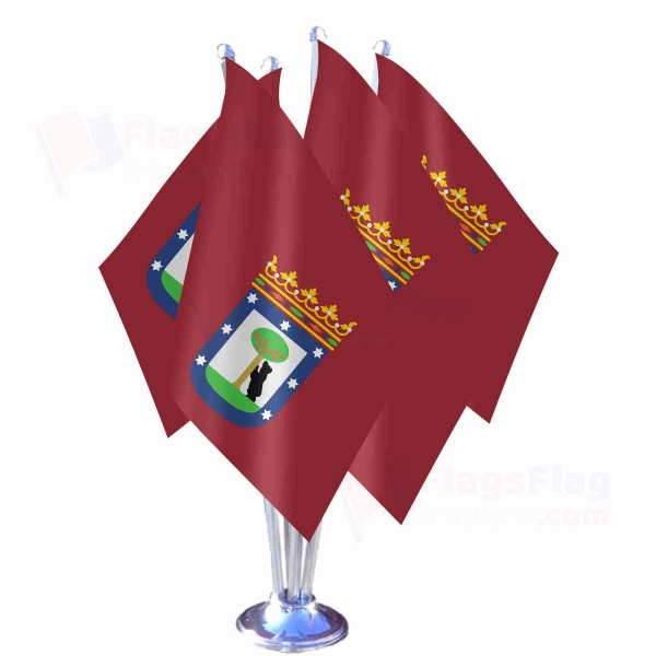 City Of Madrid Quadruple Table Flag