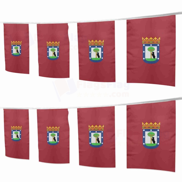 City Of Madrid Square String Flags