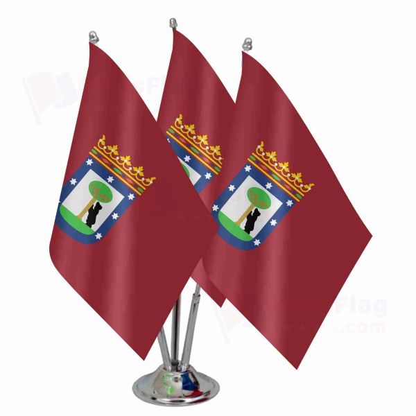 City Of Madrid Triple Table Flag