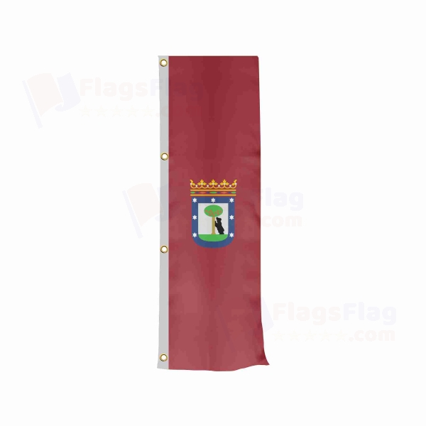 City Of Madrid Vertically Raised Flags