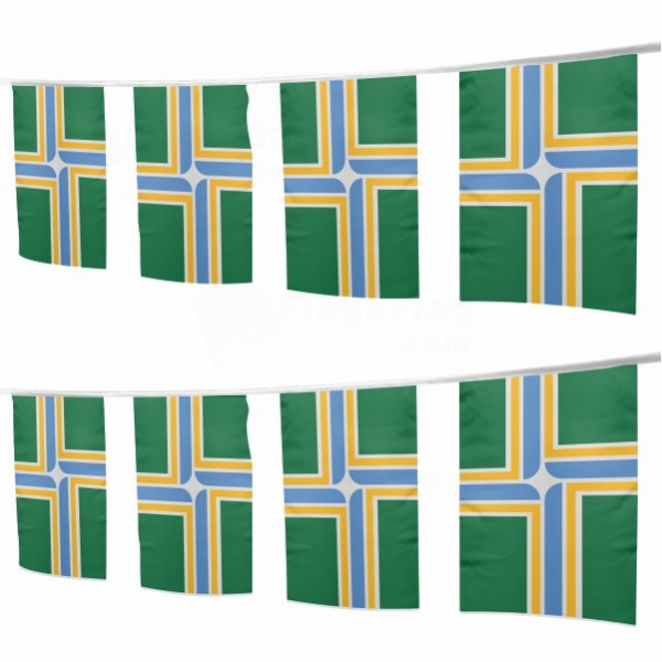 City Of Portland Square String Flags