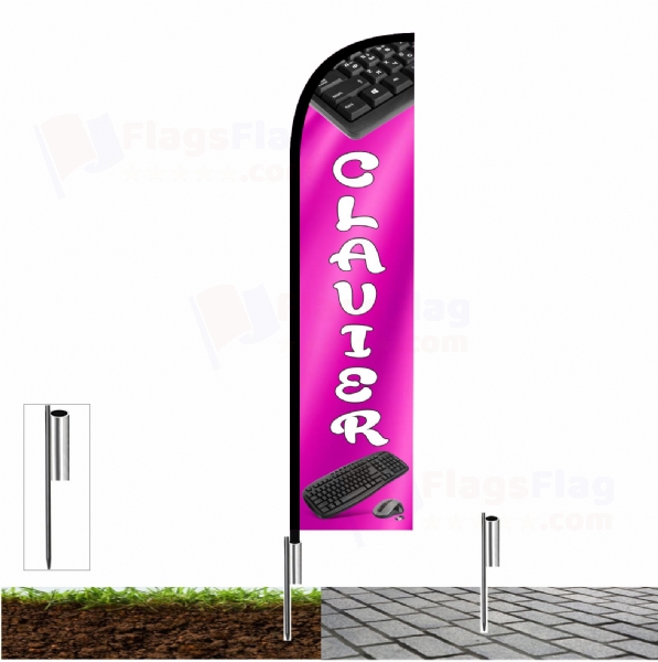 Clavier Flags with fishing line