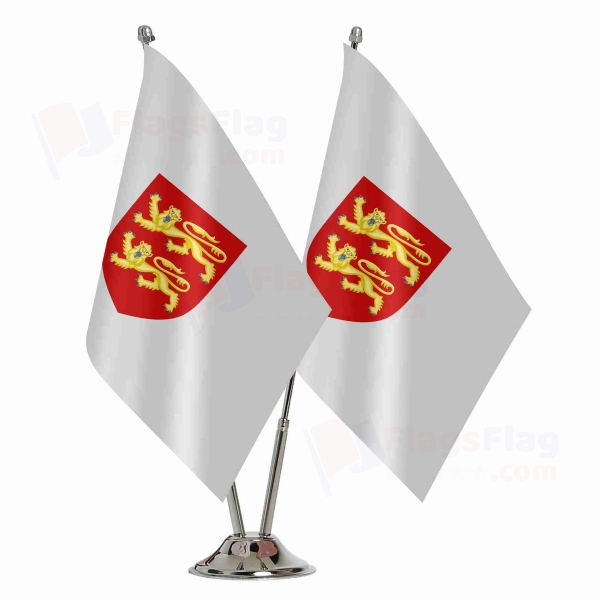 Coat Of Arms Of Normandy 2 Table Flags