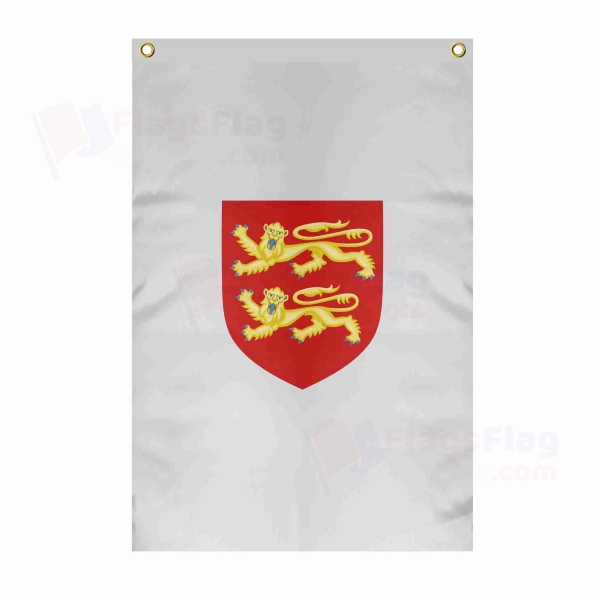 Coat Of Arms Of Normandy Large Size Flag Hanging on Building