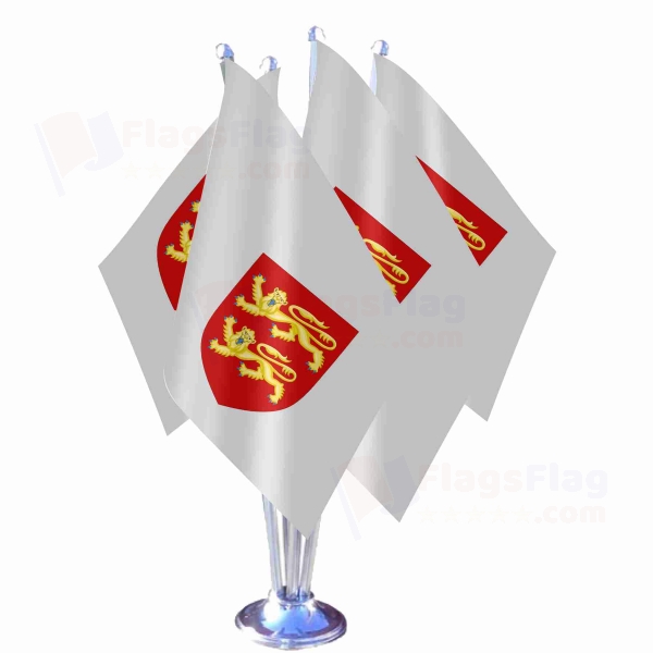 Coat Of Arms Of Normandy Quadruple Table Flag