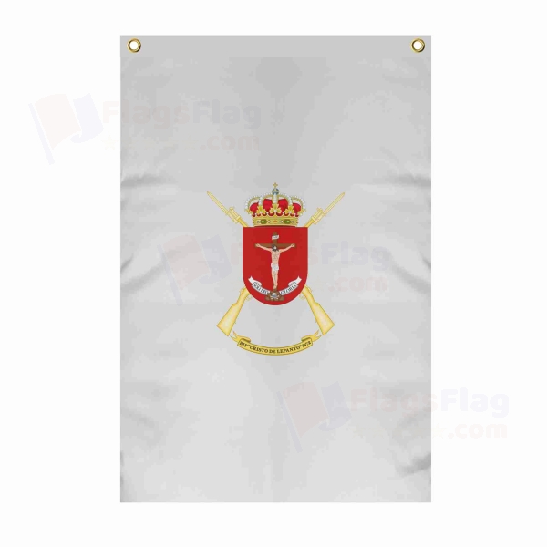 Coat Of Arms Of The 4th Spanish Legion Cristo De Lepanto Large Size Flag Hanging on Building