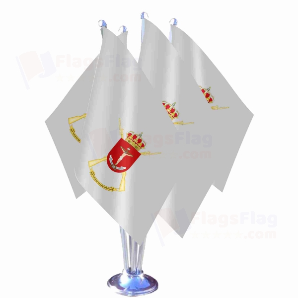 Coat Of Arms Of The 4th Spanish Legion Cristo De Lepanto Quadruple Table Flag