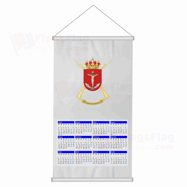 Coat Of Arms Of The 4th Spanish Legion Cristo De Lepanto Woven Fabric Digital Printing Calendar