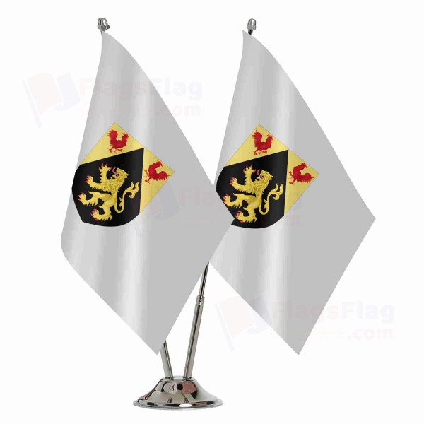 Coat Of Arms Of Walloon Brabant 2 Table Flags