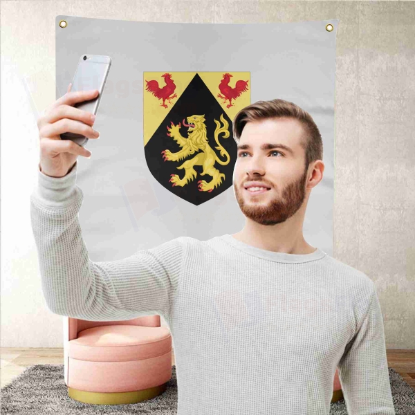 Coat Of Arms Of Walloon Brabant Background Selfie Shooting Landscapes