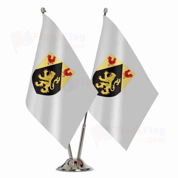 Coat Of Arms Of Walloon Brabant Binary Table Flag