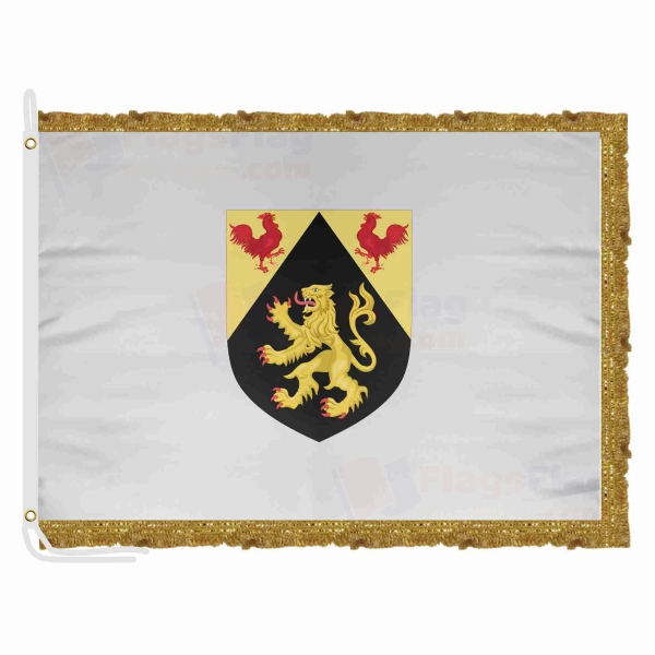 Coat Of Arms Of Walloon Brabant Satin Office Flag
