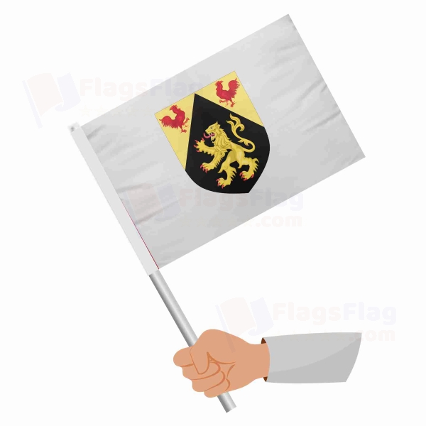 Coat Of Arms Of Walloon Brabant Stick Flag