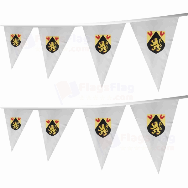 Coat Of Arms Of Walloon Brabant Stringed Triangle Flag