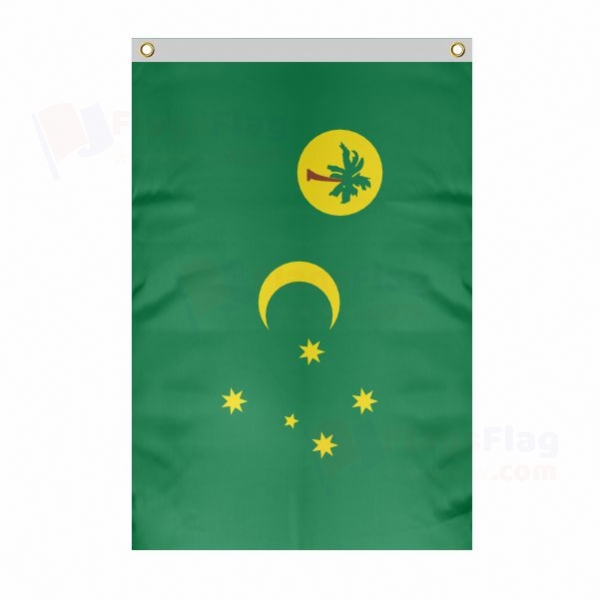 Cocos Keeling Islands Large Size Flag Hanging on Building