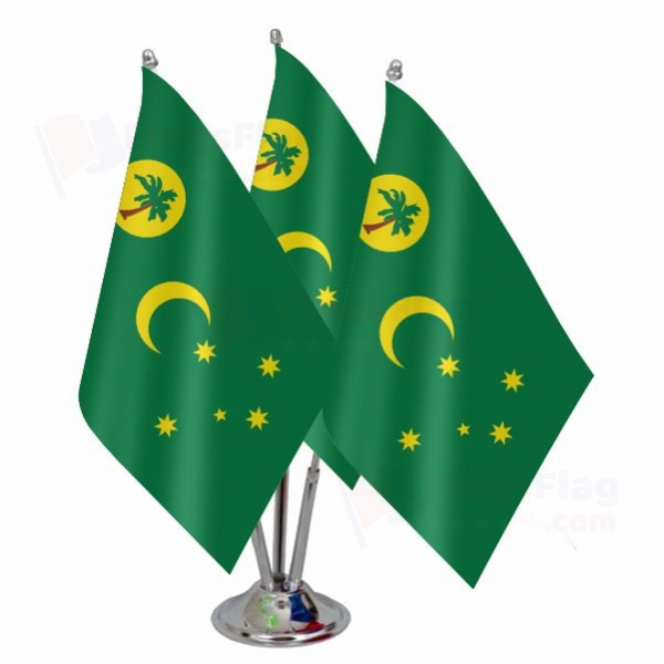 Cocos Keeling Islands Triple Table Flag