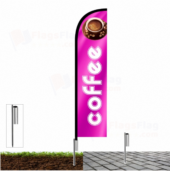 Coffee Flags with fishing line