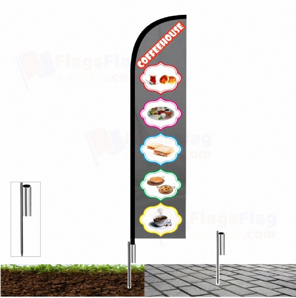 Coffeehouse Fishing Rod Flag