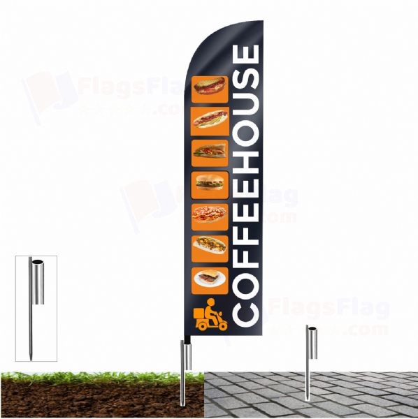 Coffeehouse Shop Front Flags