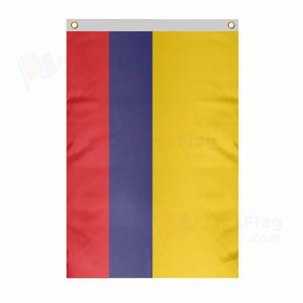 Colombia Large Size Flag Hanging on Building