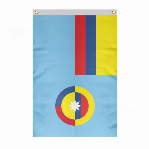 Colombian Air Force Large Size Flag Hanging on Building