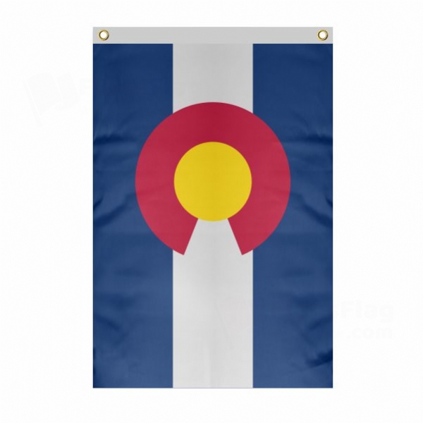 Colorado Large Size Flag Hanging on Building