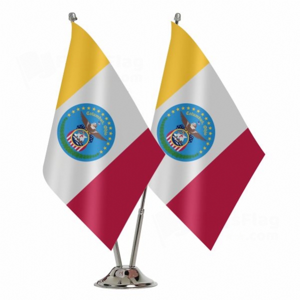 Columbus Ohio 2 Table Flags