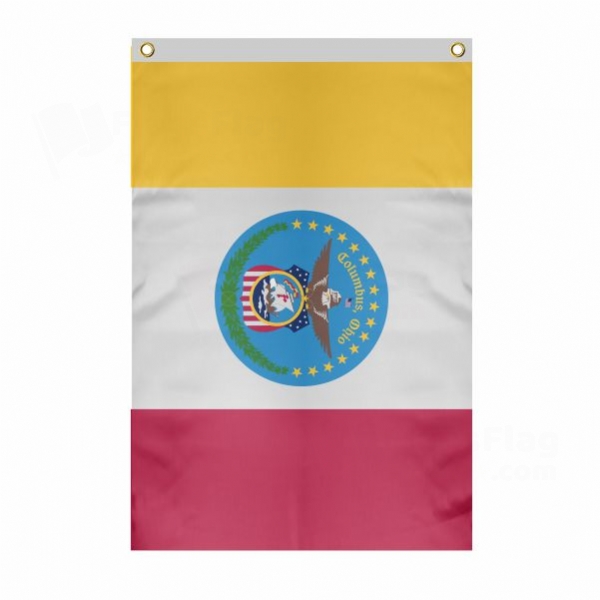 Columbus Ohio Large Size Flag Hanging on Building