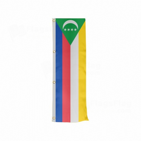 Comoros Vertically Raised Flags