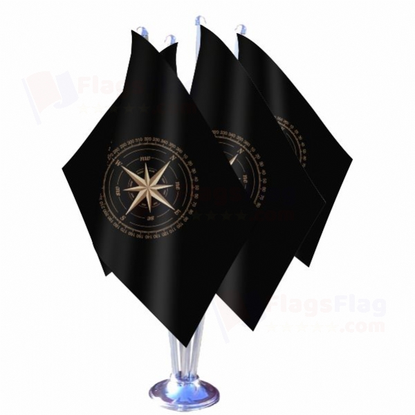 Compass Quadruple Table Flag