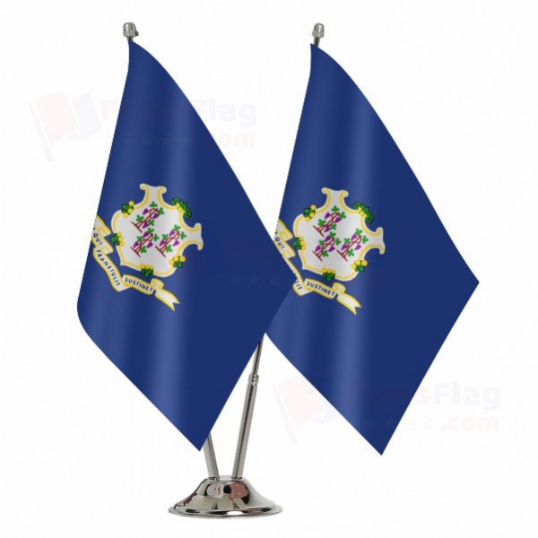 Connecticut 2 Table Flags