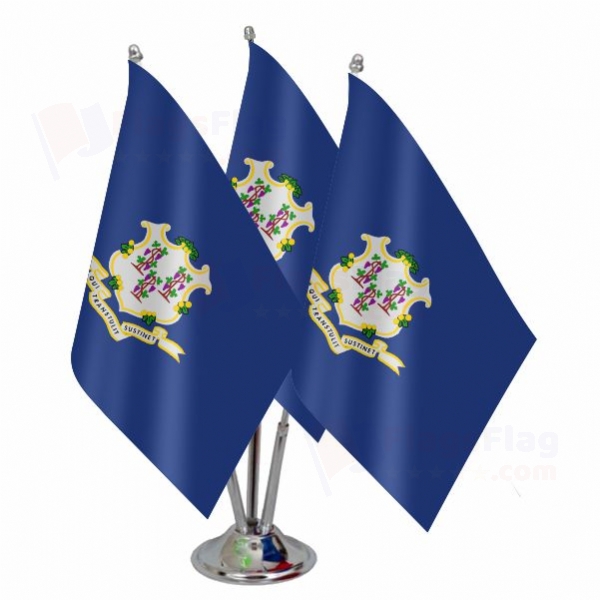 Connecticut Triple Table Flag