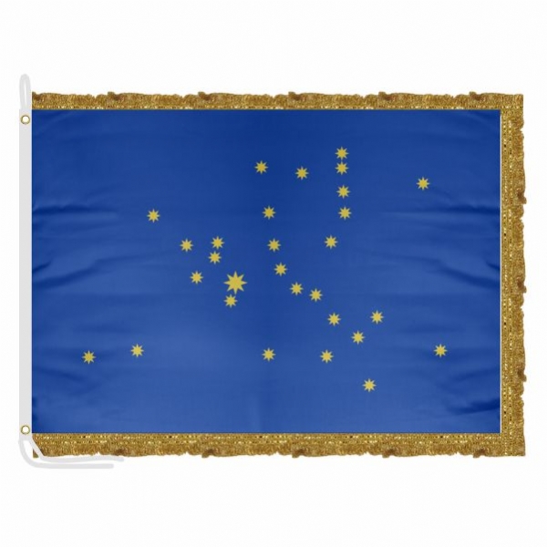 Constellation Of Madariaga Satin Office Flag