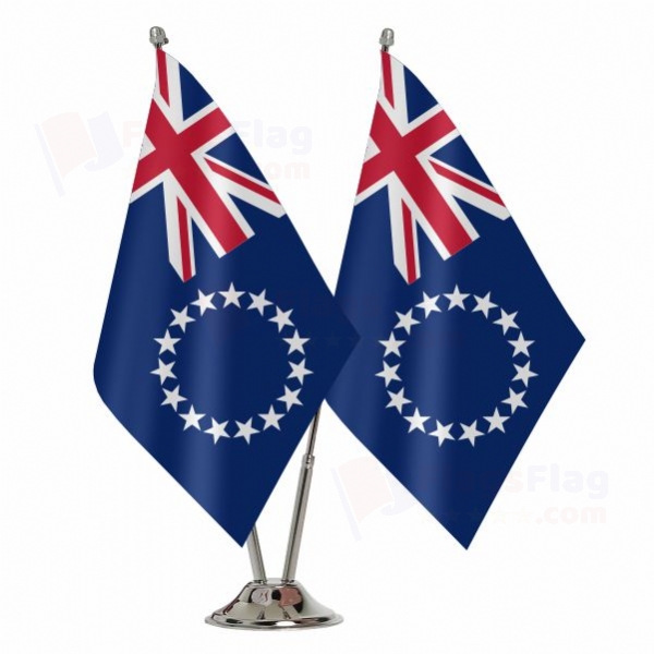 Cook Islands 2 Table Flags