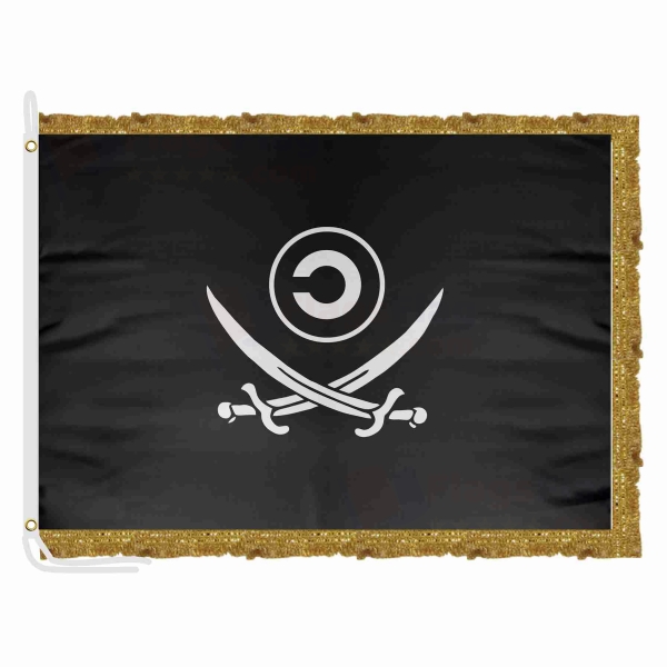 Copyleft Pirate Symbol Satin Office Flag
