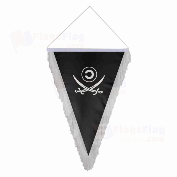 Copyleft Pirate Symbol Triangle Fringed Streamers