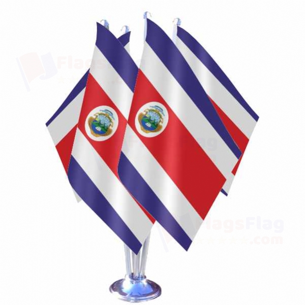 Costa Rica Quadruple Table Flag