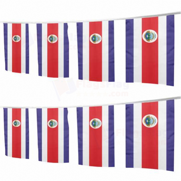 Costa Rica Square String Flags