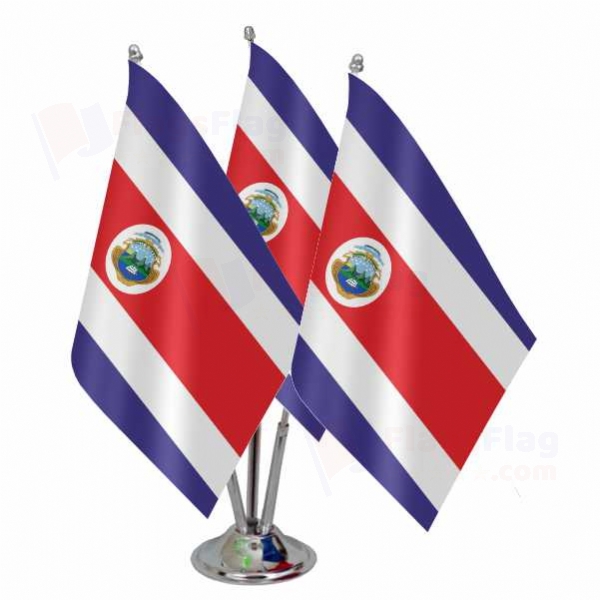 Costa Rica Triple Table Flag