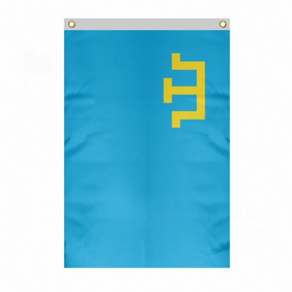 Crimean Tatars Large Size Flag Hanging on Building