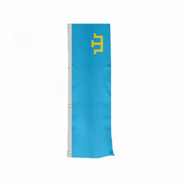 Crimean Tatars Vertically Raised Flags