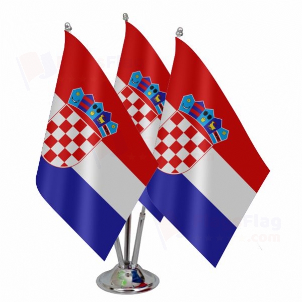 Croatia Triple Table Flag