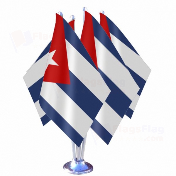 Cuba Quadruple Table Flag